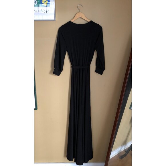 NWT Buru black stretch jersey wrap maxi dress - Picture 10 of 11